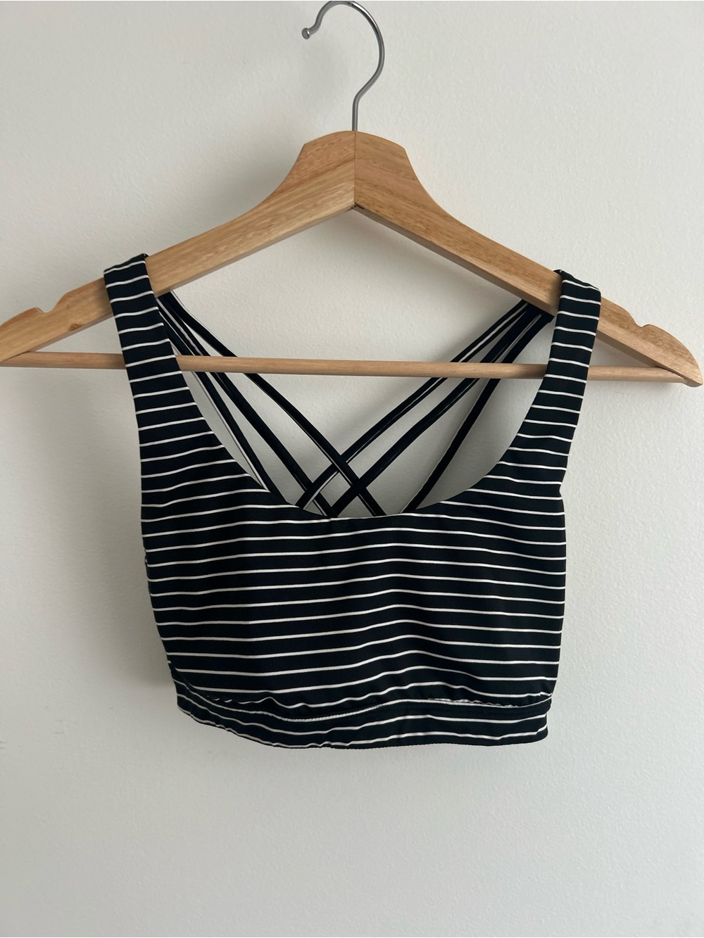 Victoria's Secret Black & White Striped Sports Bra